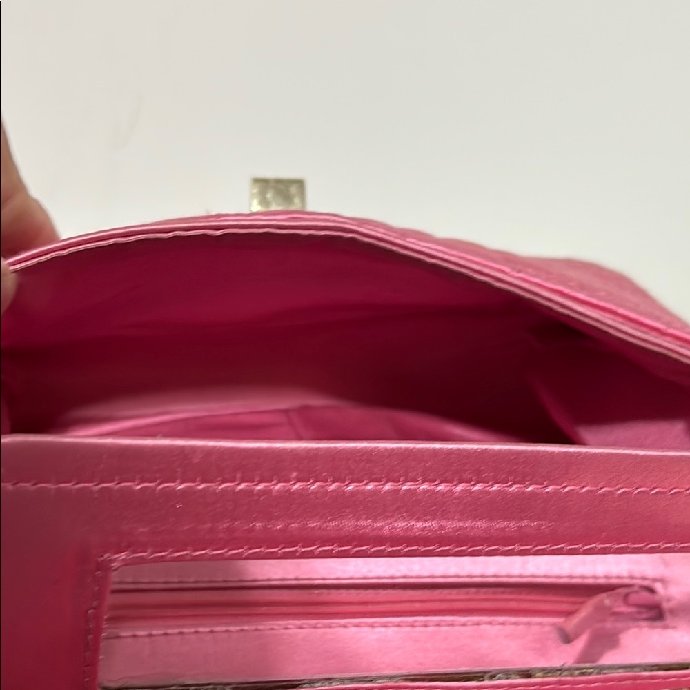 Chanel Authentic Pink Satin Silk Croc Embossed 2.55 Mini Double Flap Bag - Picture 11 of 16